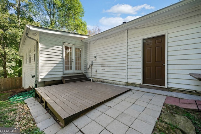 exterior space featuring french doors