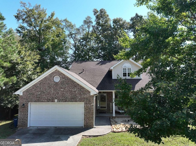 view of front facade with a garage