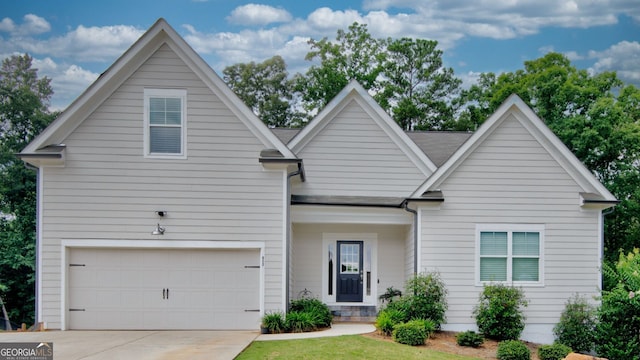 view of front of house with a garage