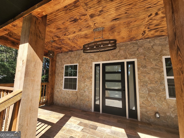 property entrance with french doors