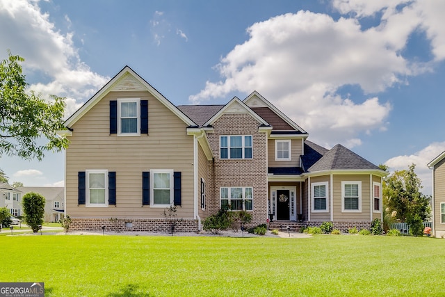 view of front of house with a front lawn