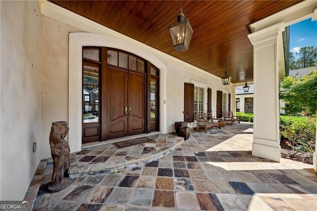 doorway to property with french doors