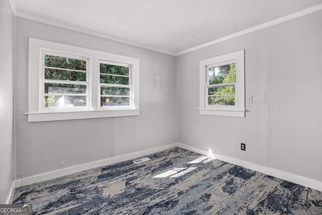 empty room with ornamental molding