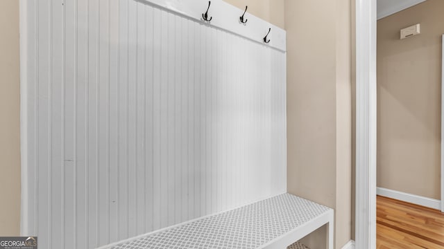 mudroom featuring hardwood / wood-style flooring