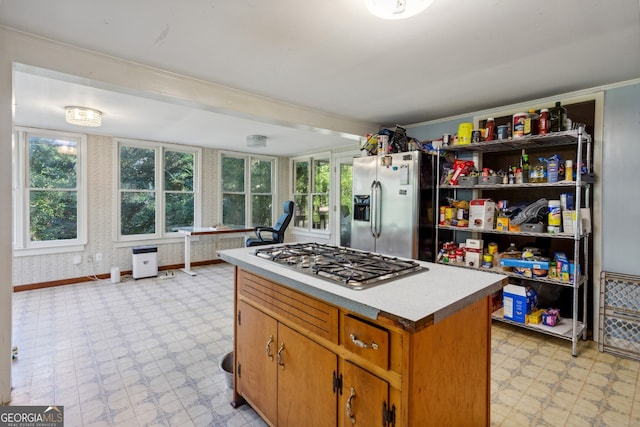 kitchen featuring appliances with stainless steel finishes and a center island