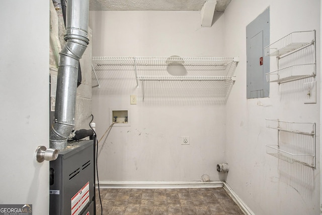 laundry area featuring hookup for a washing machine, electric panel, and electric dryer hookup