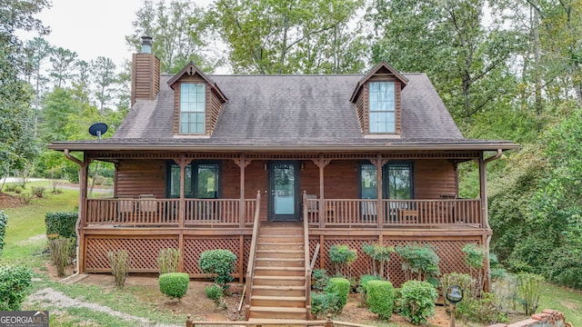 view of front of house featuring covered porch