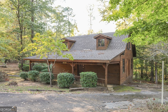 cabin with a porch