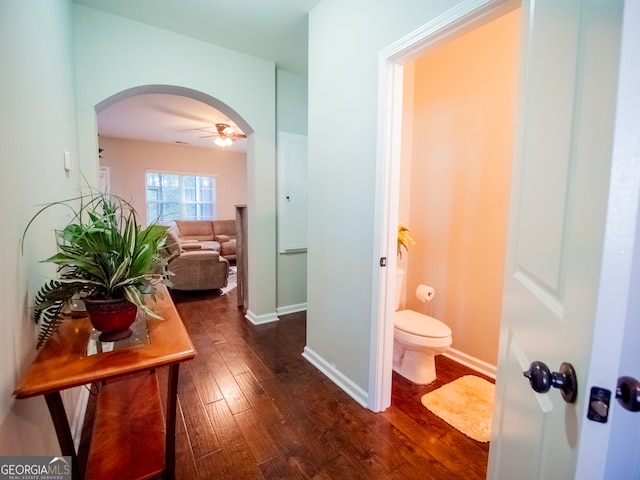 interior space featuring dark hardwood / wood-style flooring