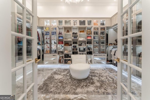 interior space featuring french doors