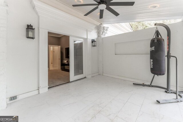 view of patio / terrace featuring ceiling fan