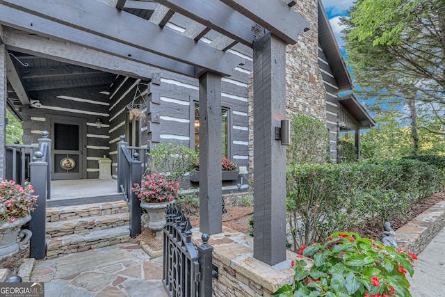 view of patio / terrace with a pergola