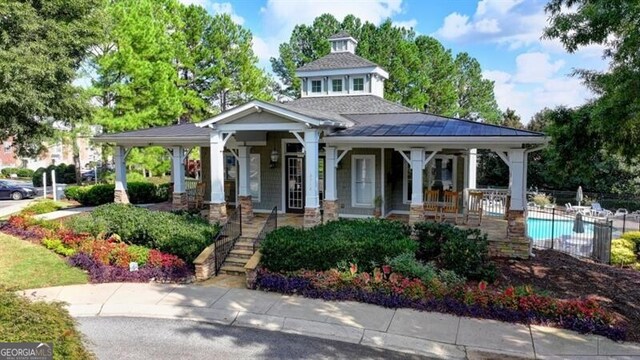 view of front facade featuring covered porch