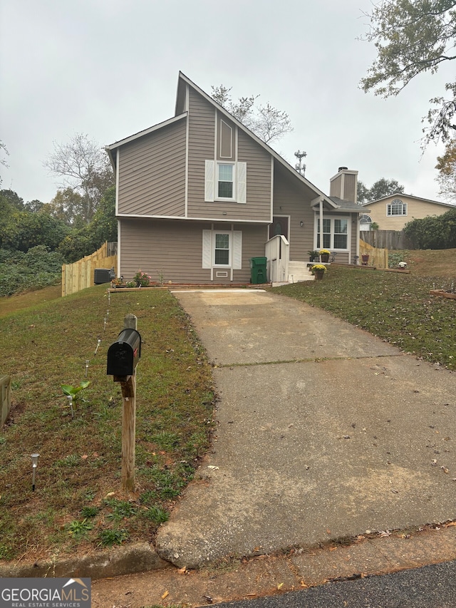 exterior space featuring a front lawn