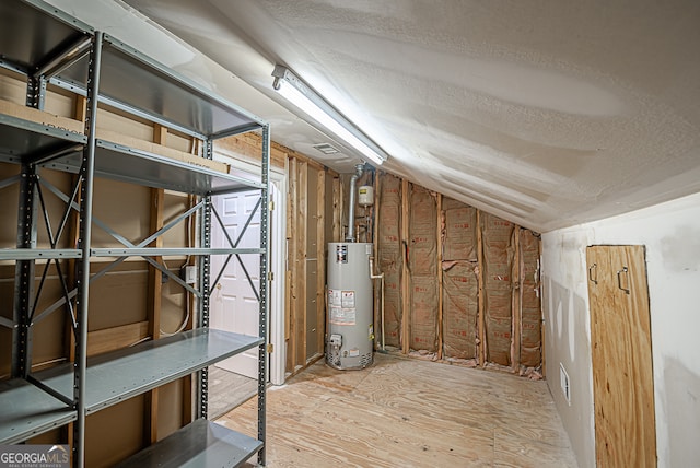 interior space with gas water heater