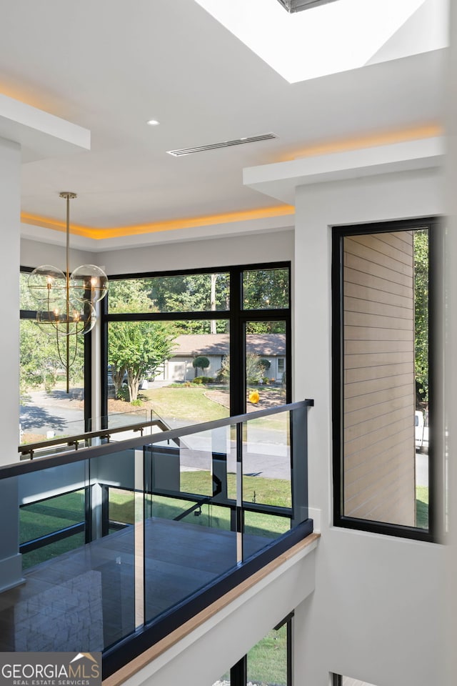 interior space with an inviting chandelier