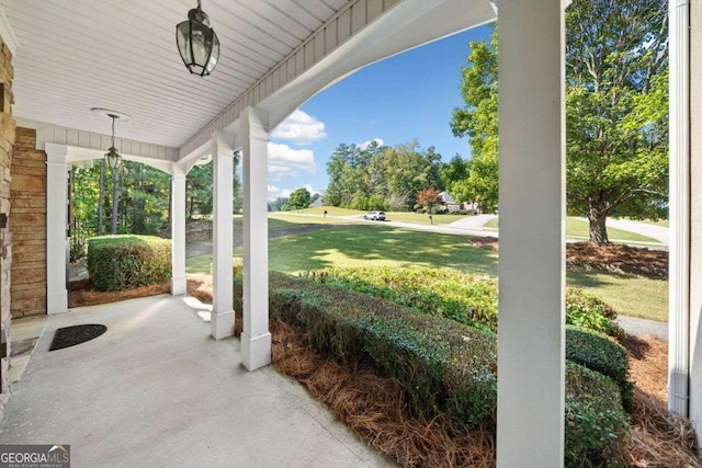 view of patio featuring covered porch