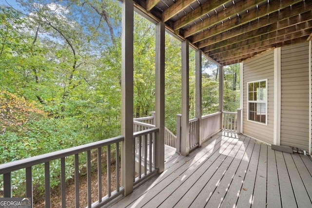 view of wooden deck