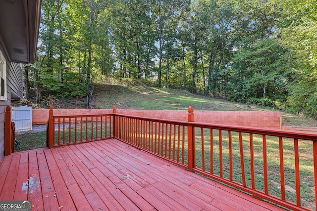 deck with a lawn