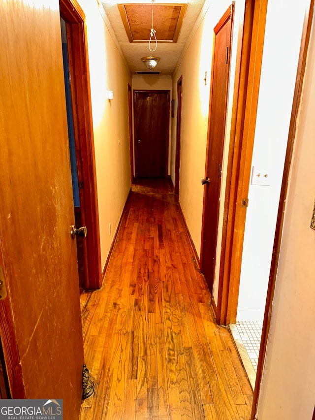 hall featuring light wood-type flooring