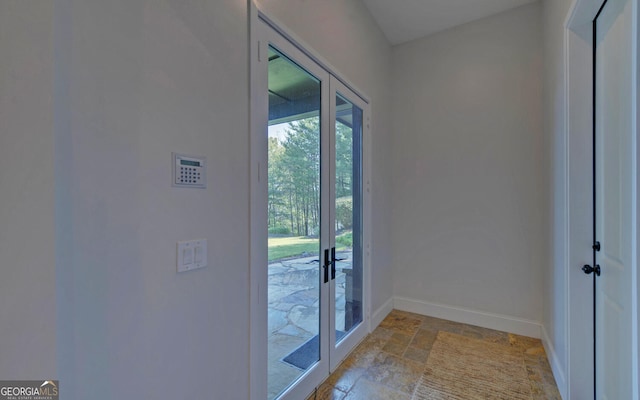 entryway featuring french doors