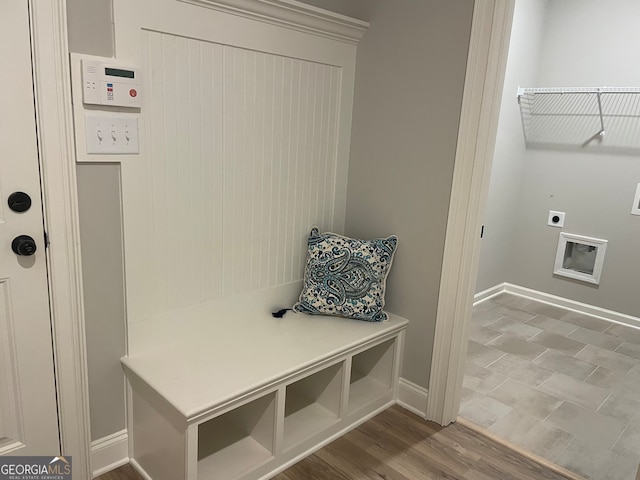 mudroom featuring hardwood / wood-style floors