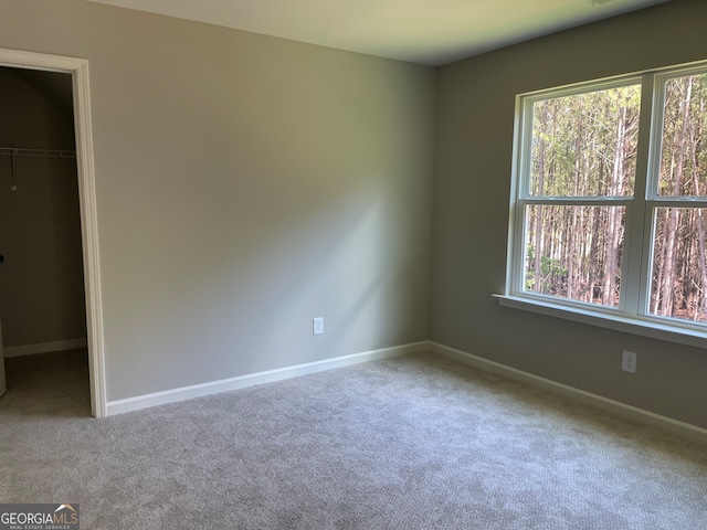 unfurnished bedroom featuring a closet, carpet flooring, and multiple windows