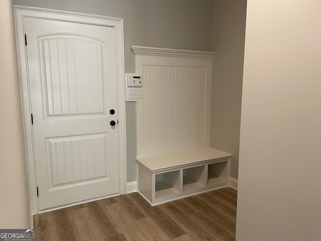 mudroom featuring hardwood / wood-style flooring