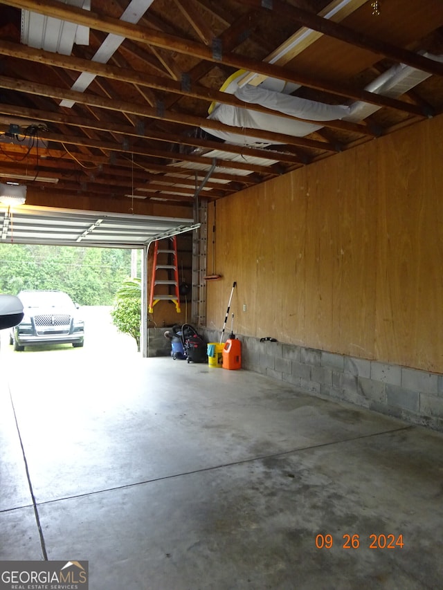 view of garage