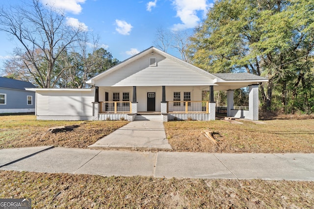 bungalow-style home with a porch