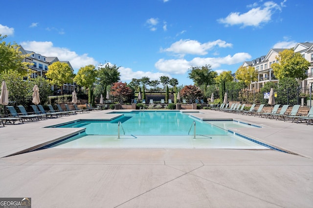 view of pool with a patio