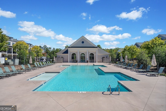 view of pool with a patio area