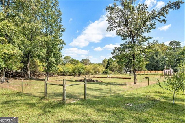 view of yard featuring a rural view