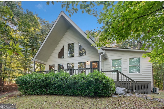 view of front of house with central AC