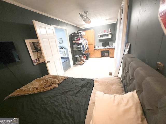 bedroom featuring ornamental molding