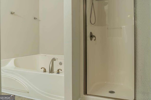 bathroom with plus walk in shower