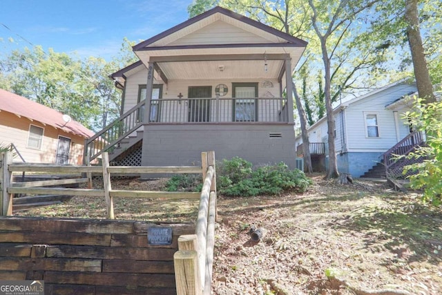 view of front of home with covered porch