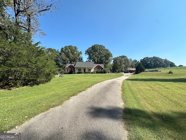 view of road featuring a rural view