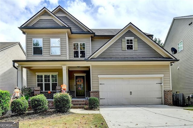 craftsman-style home with covered porch