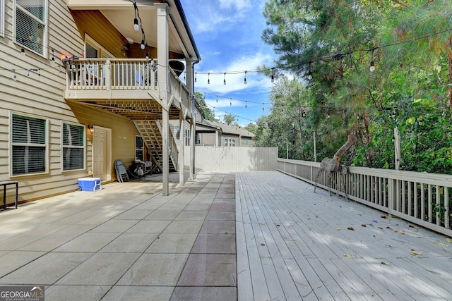 deck with a patio