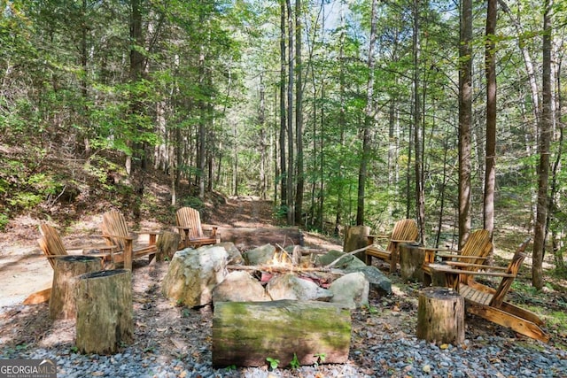 view of landscape featuring a view of trees