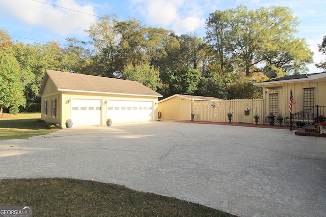 view of garage