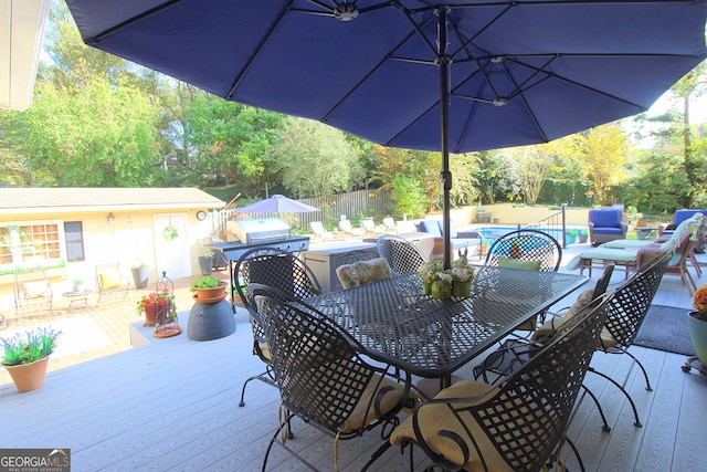 view of patio / terrace featuring a pool side deck