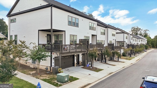 exterior space featuring a garage