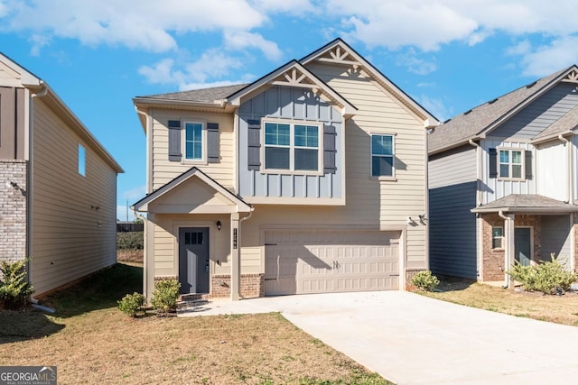 craftsman house with a garage