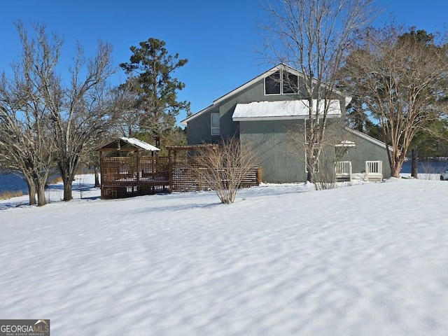 exterior space with a wooden deck