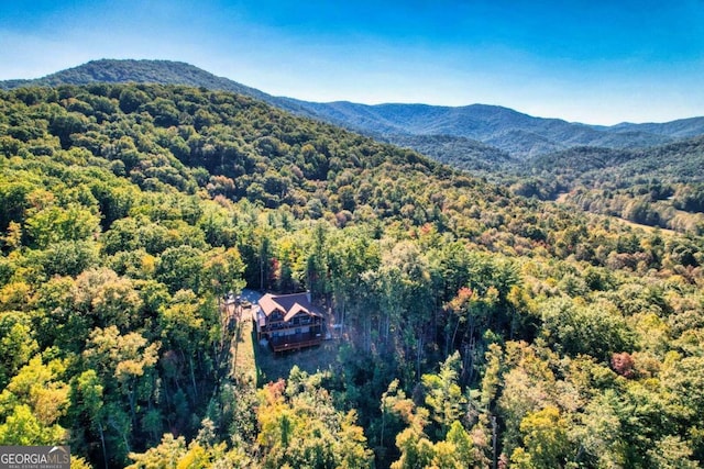 bird's eye view featuring a mountain view