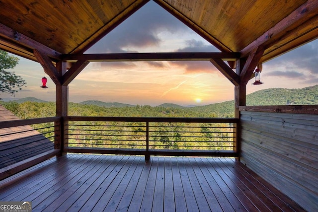 view of deck at dusk