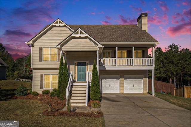 view of front facade featuring a garage