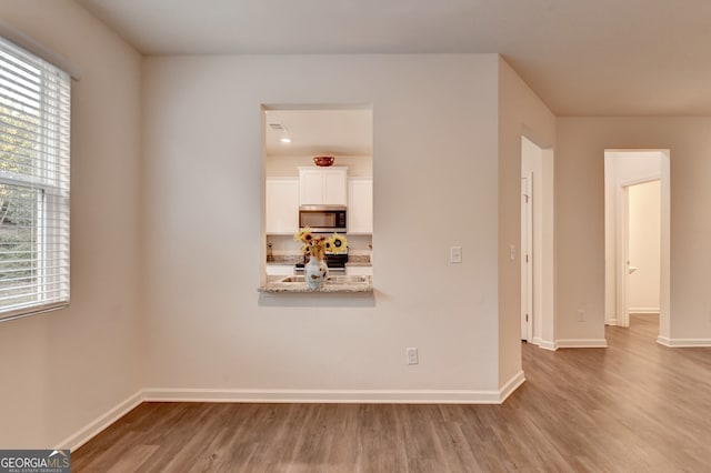 spare room with hardwood / wood-style flooring and a wealth of natural light